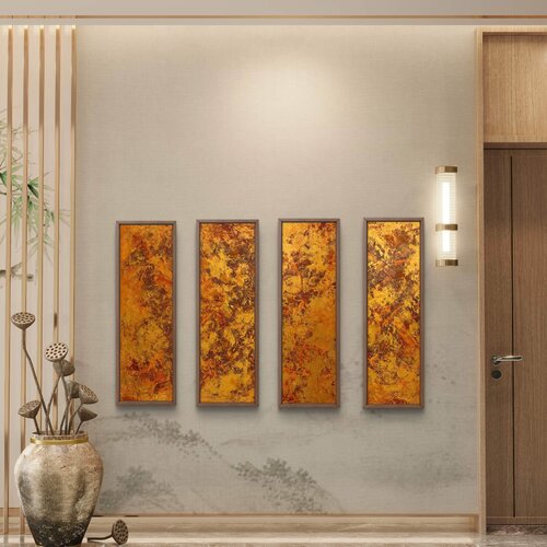 Sunfire Canvas Set of four 110x30x2 cm by Exclusive Arts, Painting for Sale on Select