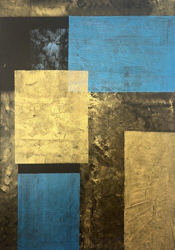 Auric Fragments 70x100x2 cm by Exclusive Arts, Painting for Sale on Select