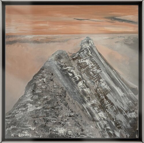 Where Silence Dwells 74x74x4 cm Berge Schnee Alpen Alpine Montain Snow by Exclusive Arts, Painting for Sale on Select