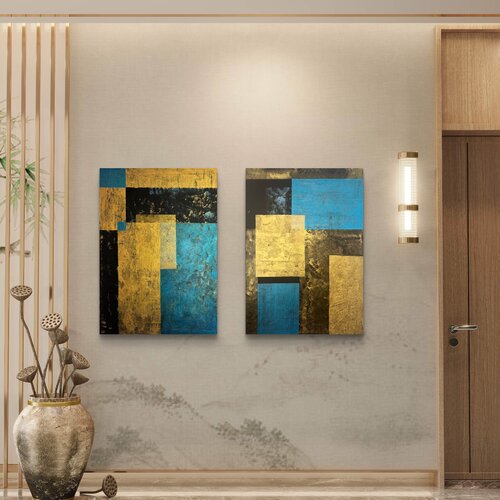 Auric Fragments Set of two 70x100x2 cm by Exclusive Arts, Painting for Sale on Select