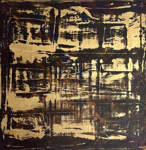 Gold Leaf 70x70x2 cm by Exclusive Arts, Painting for Sale on Select