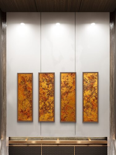 Sunfire Canvas Set of four 110x30x2 cm by Exclusive Arts, Painting for Sale on Select