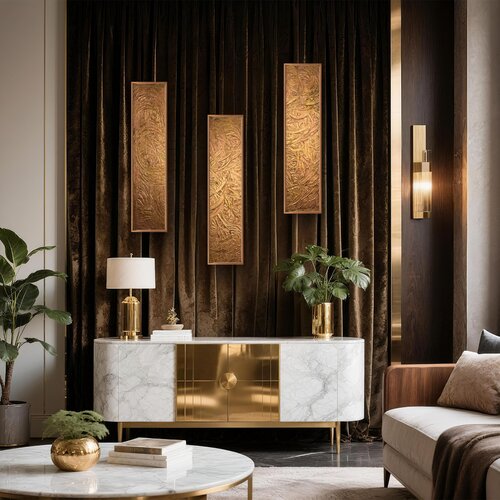 Silent Opulence Set of three 100x18x2 cm by Exclusive Arts, Painting for Sale on Select