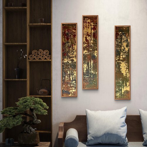 Terra Aurea Set of three 100x20x2 cm by Exclusive Arts, Painting for Sale on Select
