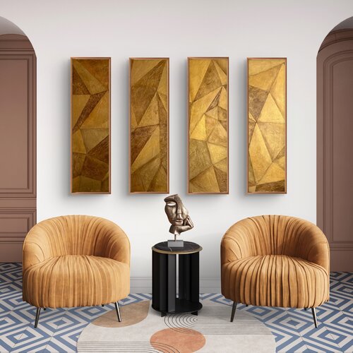 Aureate Facets – Set of Four by Exclusive Arts, Painting for Sale on Select