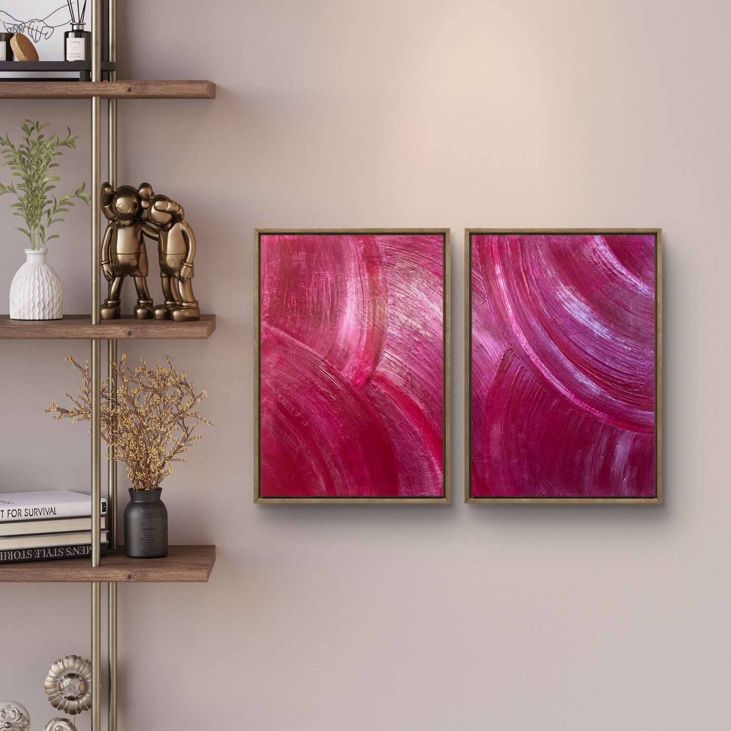 A Heartbeat of Light Set of two 70x40x2 cm Exclusive Arts Original painting for sale