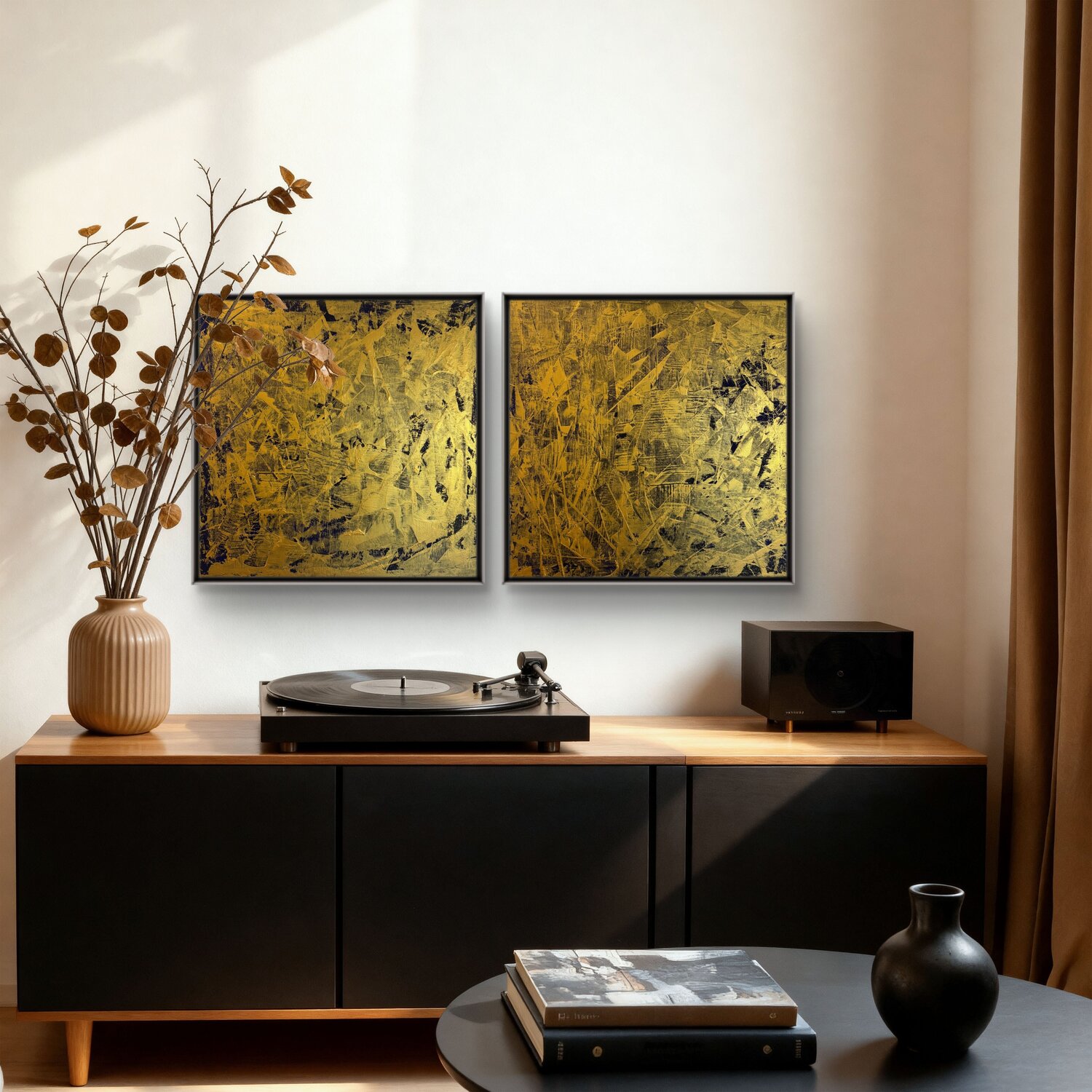 Echoes of Fire Set of two 70x70x2 cm Exclusive Arts Original painting for sale