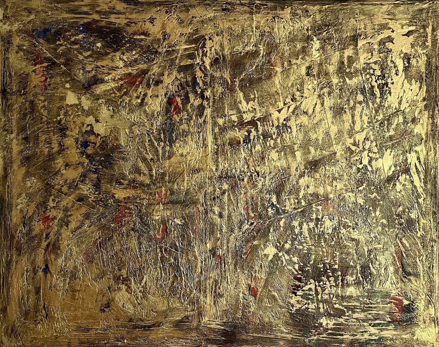Gold Leaf 80x100x2 cm Exclusive Arts Original painting for sale