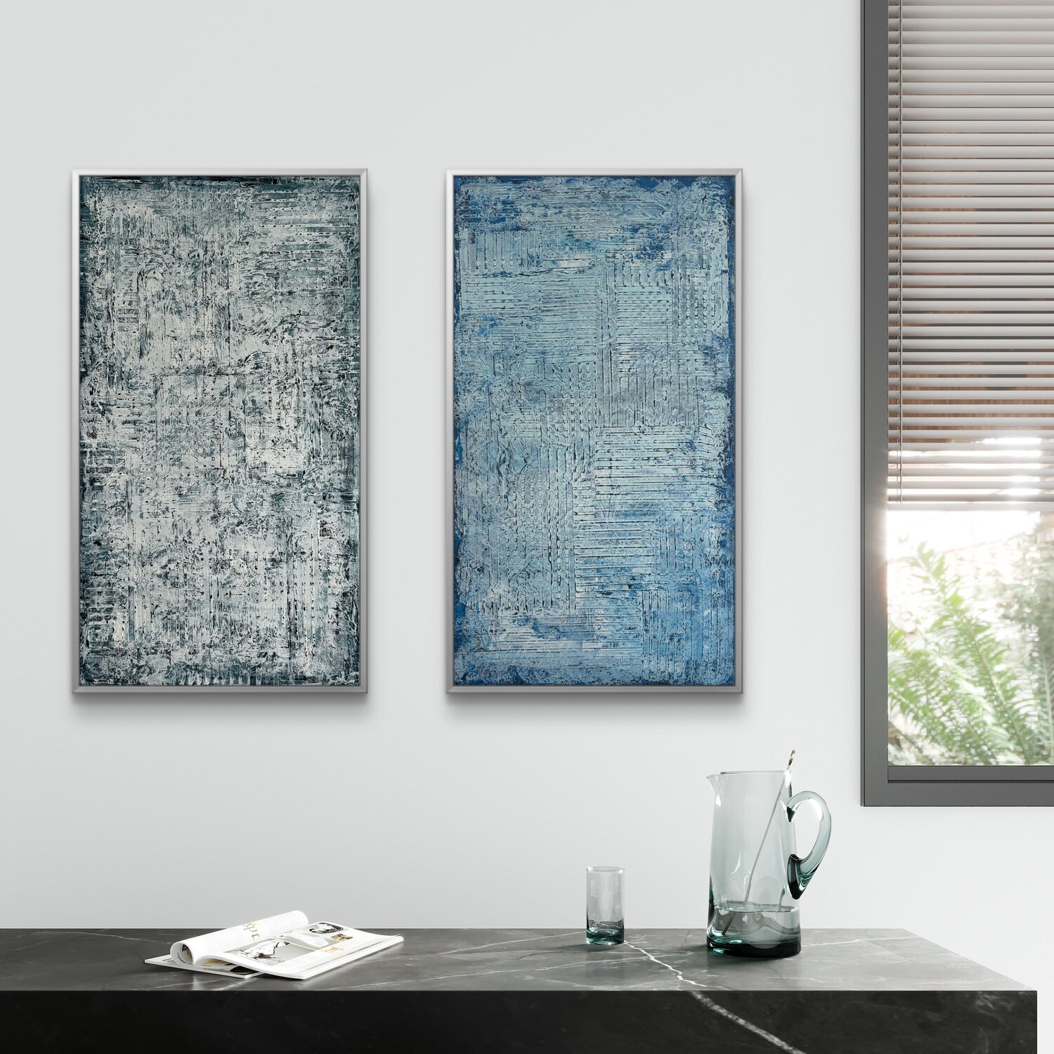 Summer Vibes Set of two 90x50x2 cm Exclusive Arts Original painting for sale