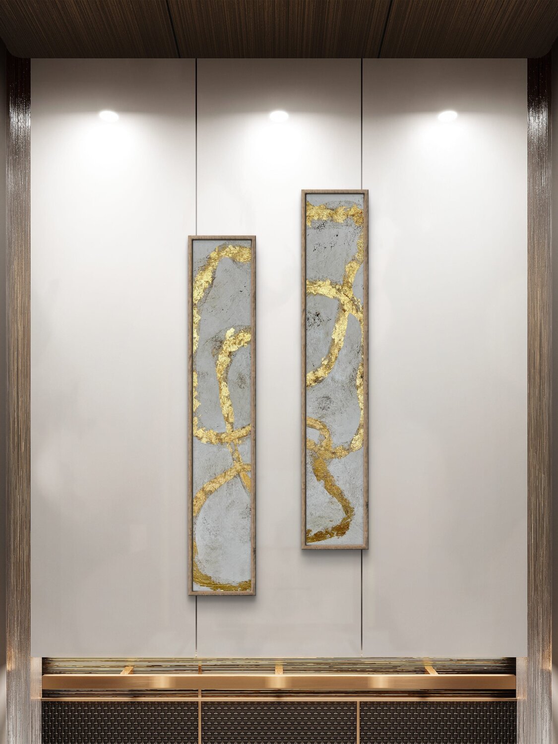 Veins of Light of two 120x20x2 cm Exclusive Arts Original painting for sale