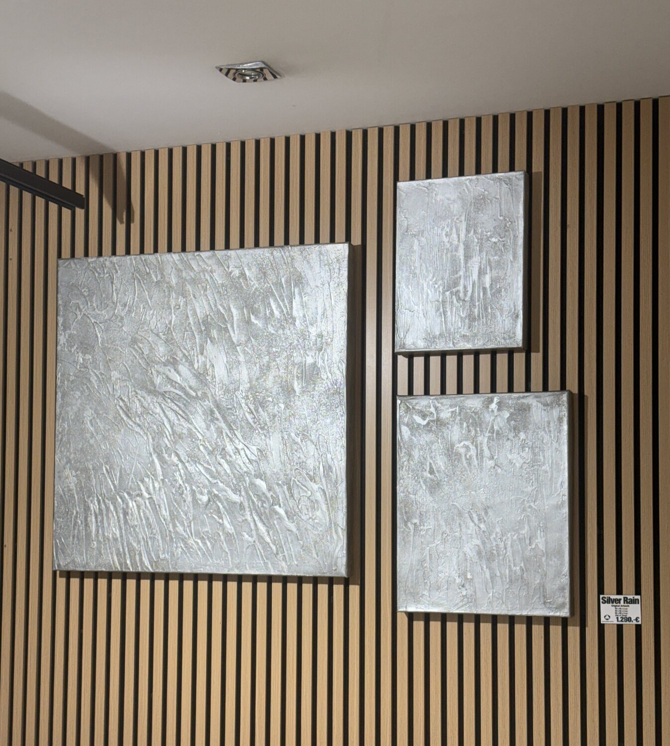 Silver Rain Set of Three Exclusive Arts Originalgemälde zu verkaufen