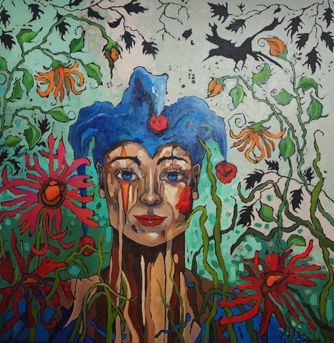 The Jester - Wisdom Keeper - Portrait by Karnish Art, Painting for Sale on Select