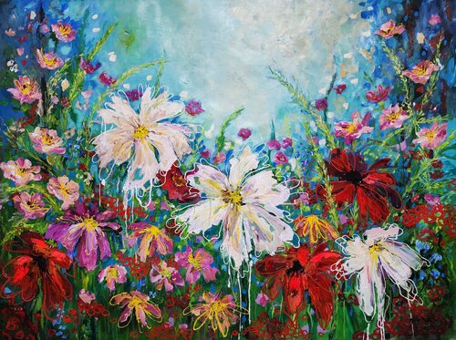 A Million brushstrokes for my Beloved - Floral Artwork by Karnish Art, Painting for Sale on Select