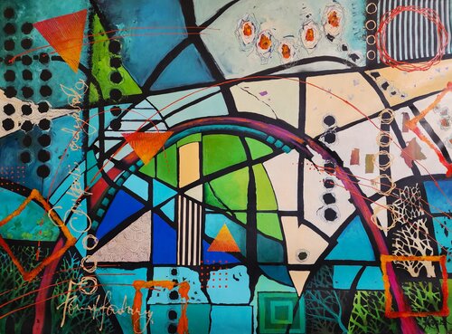The Movement in Blue - Large Painting by Karnish Art, Painting for Sale on Select