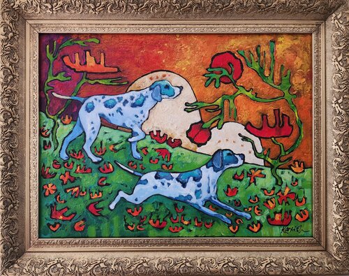 BLUE - Sunchasers by Karnish Art, Painting for Sale on Select
