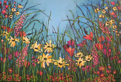 Ethereal Escape - Large Floral Artwork by Karnish Art, Painting for Sale on Select