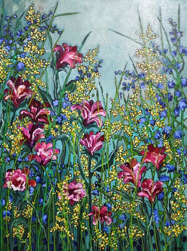 The Golden Gift - Floral Artwork by Karnish Art, Painting for Sale on Select