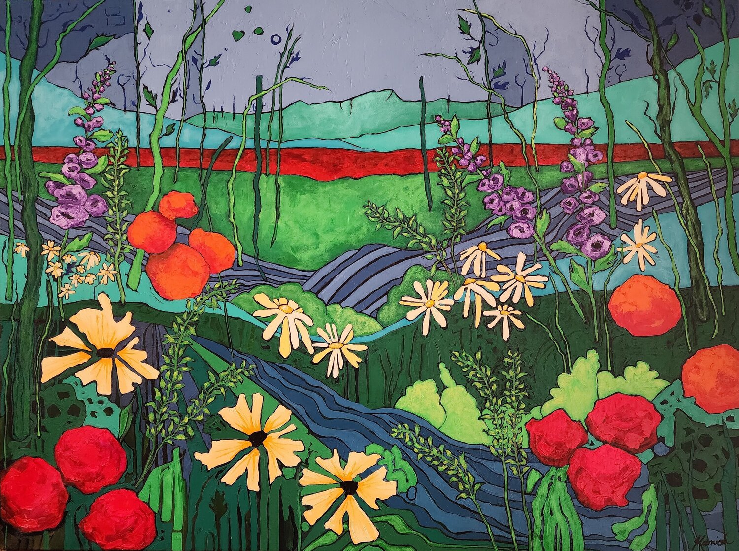 Blooming Beautiful Karnish Art Original painting for sale