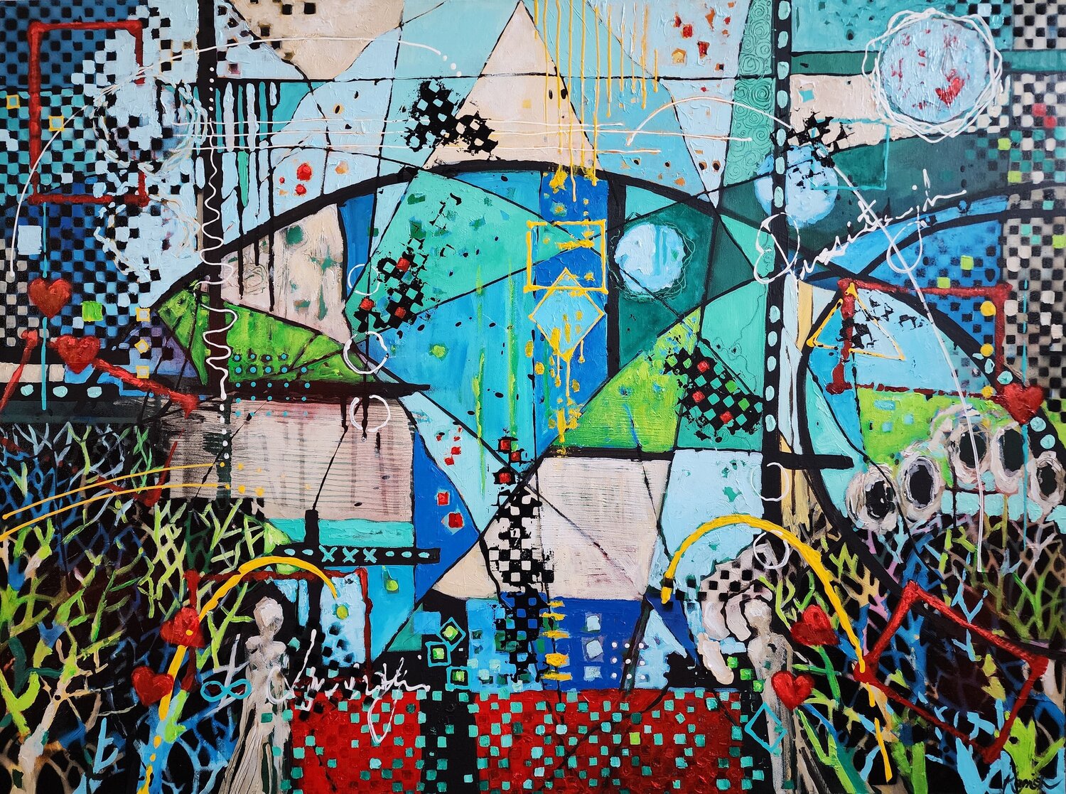 The Guardians of Love II Karnish Art Original painting for sale
