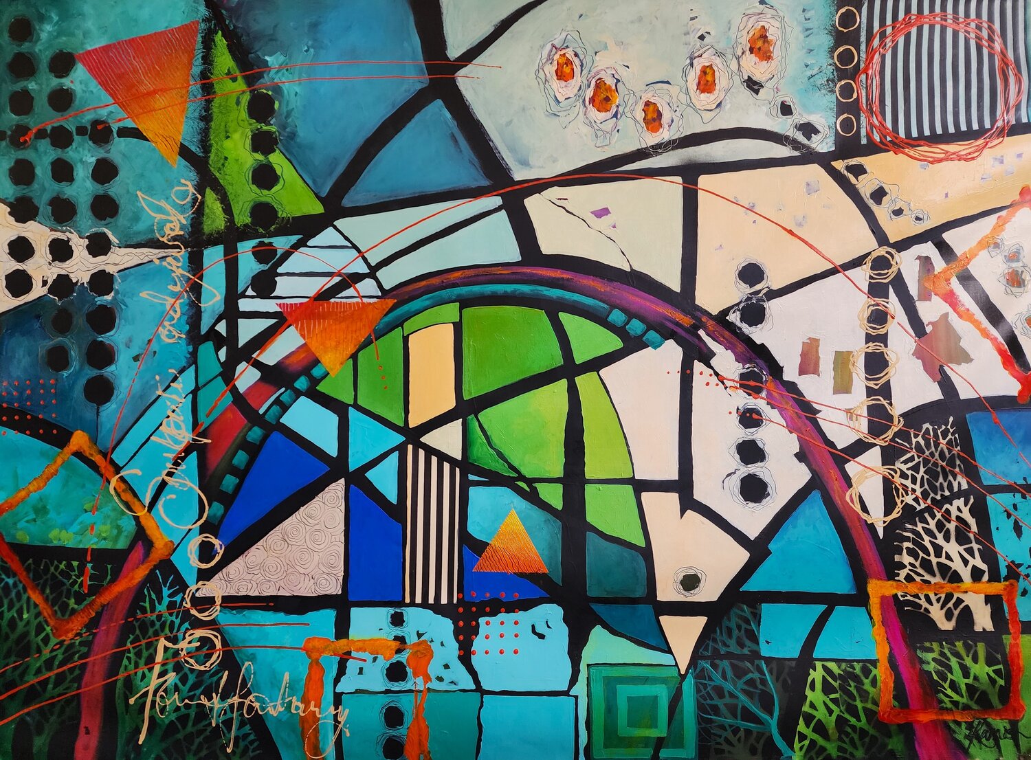 The Movement in Blue - Large Painting Karnish Art Original painting for sale