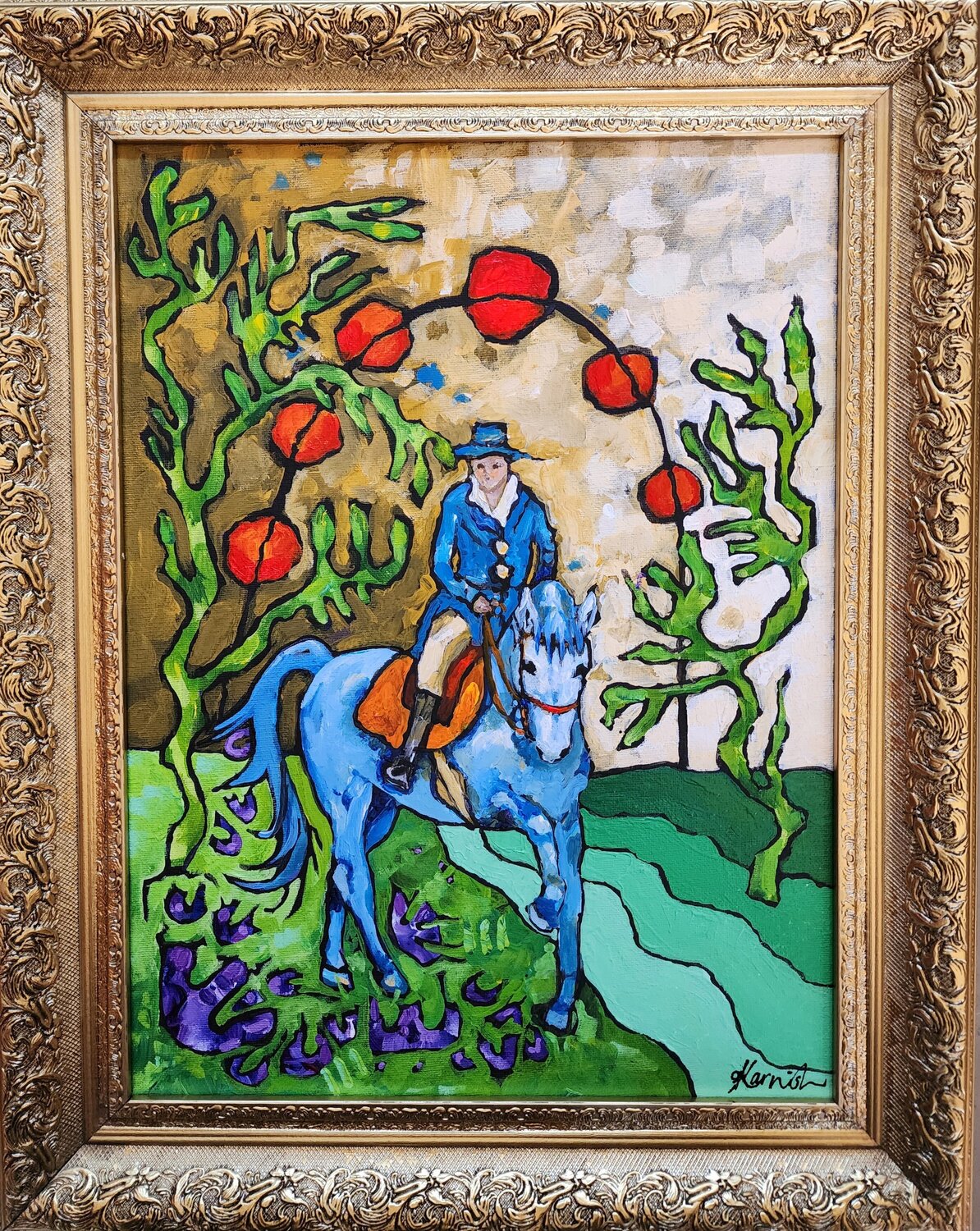 BLUE - Composed Calmness Karnish Art Original painting for sale