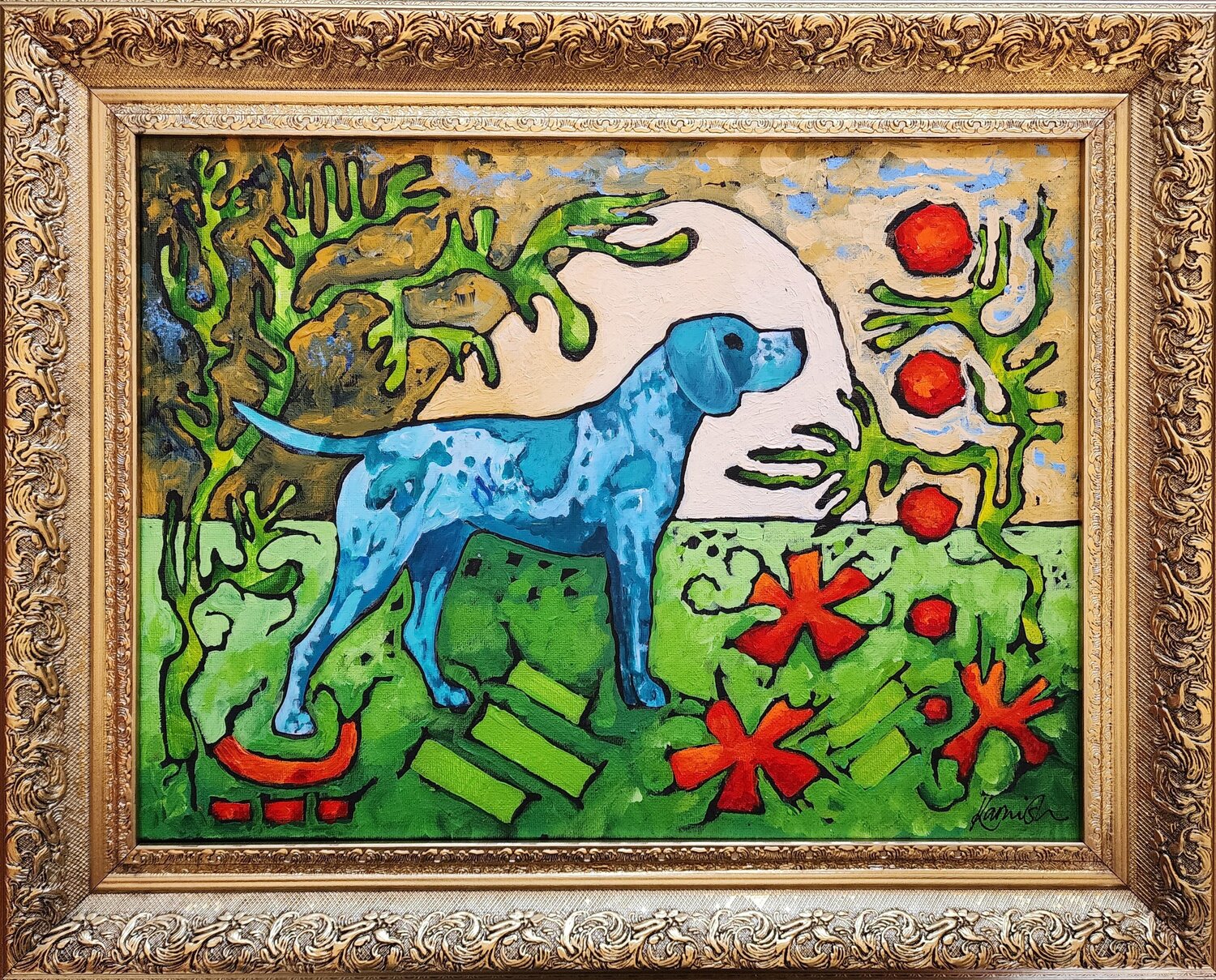 BLUE - Insightful Intent Karnish Art Original painting for sale