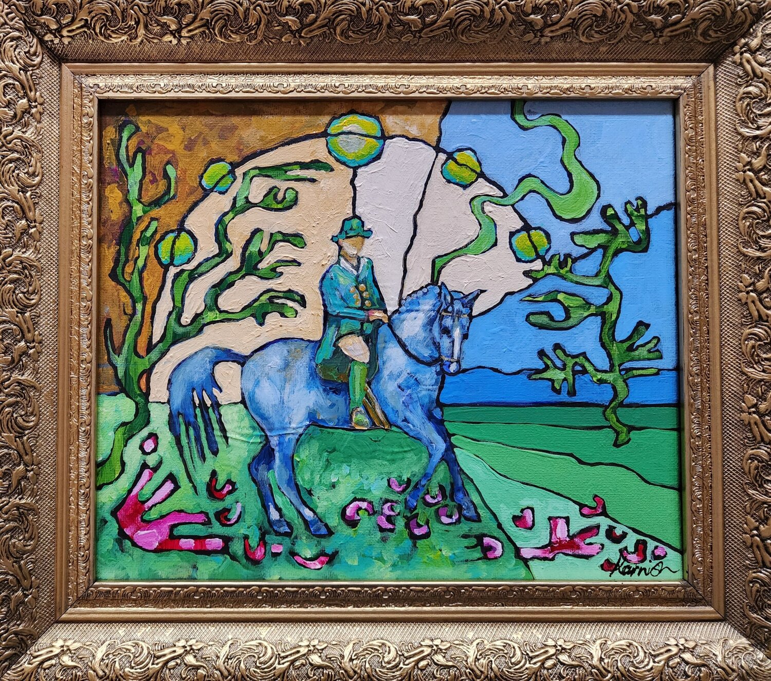 BLUE - Trail of Tranquillity Karnish Art Original painting for sale