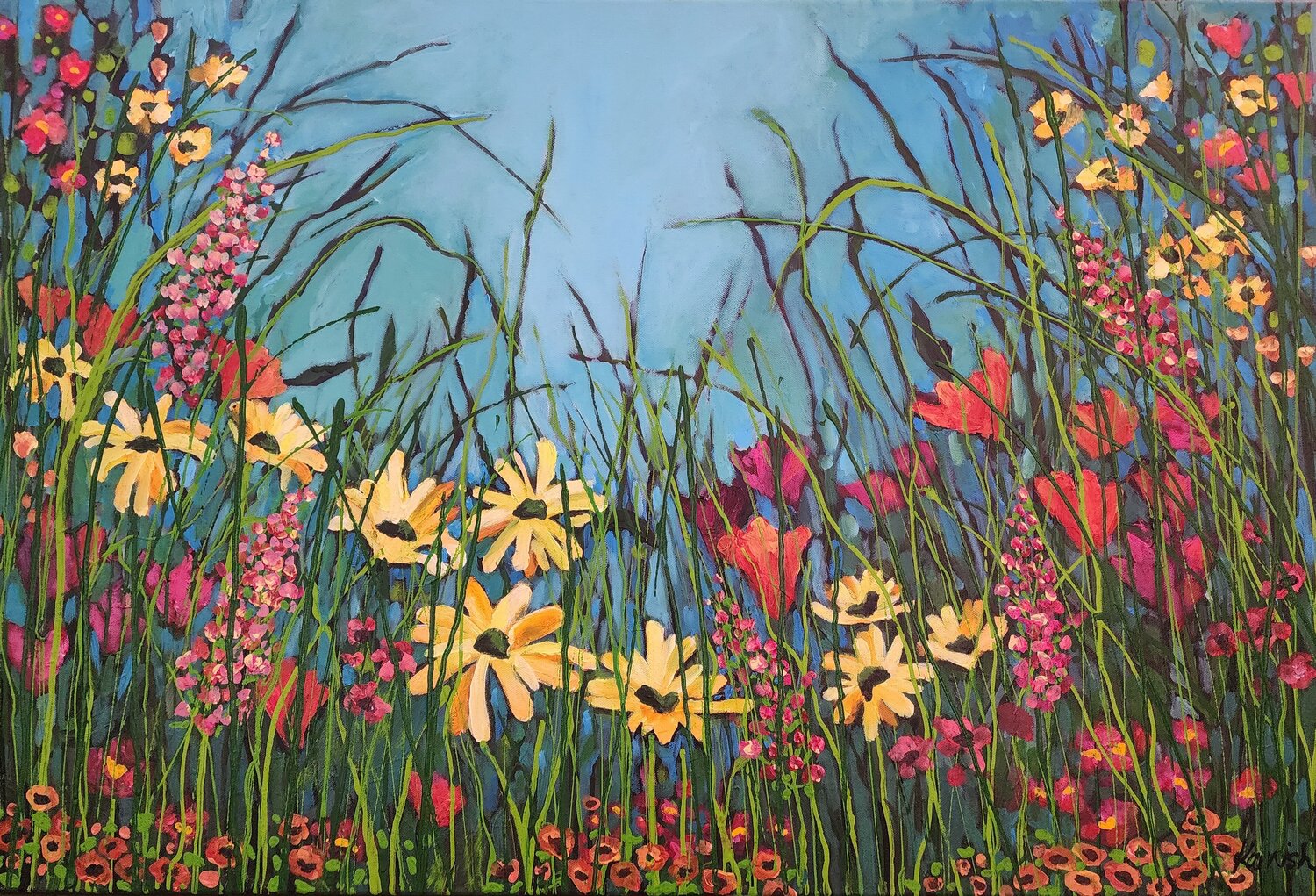 Ethereal Escape - Large Floral Artwork Karnish Art Original painting for sale
