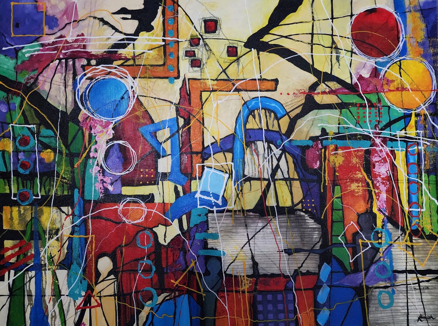 The Guardians of Pathways Karnish Art Original painting for sale