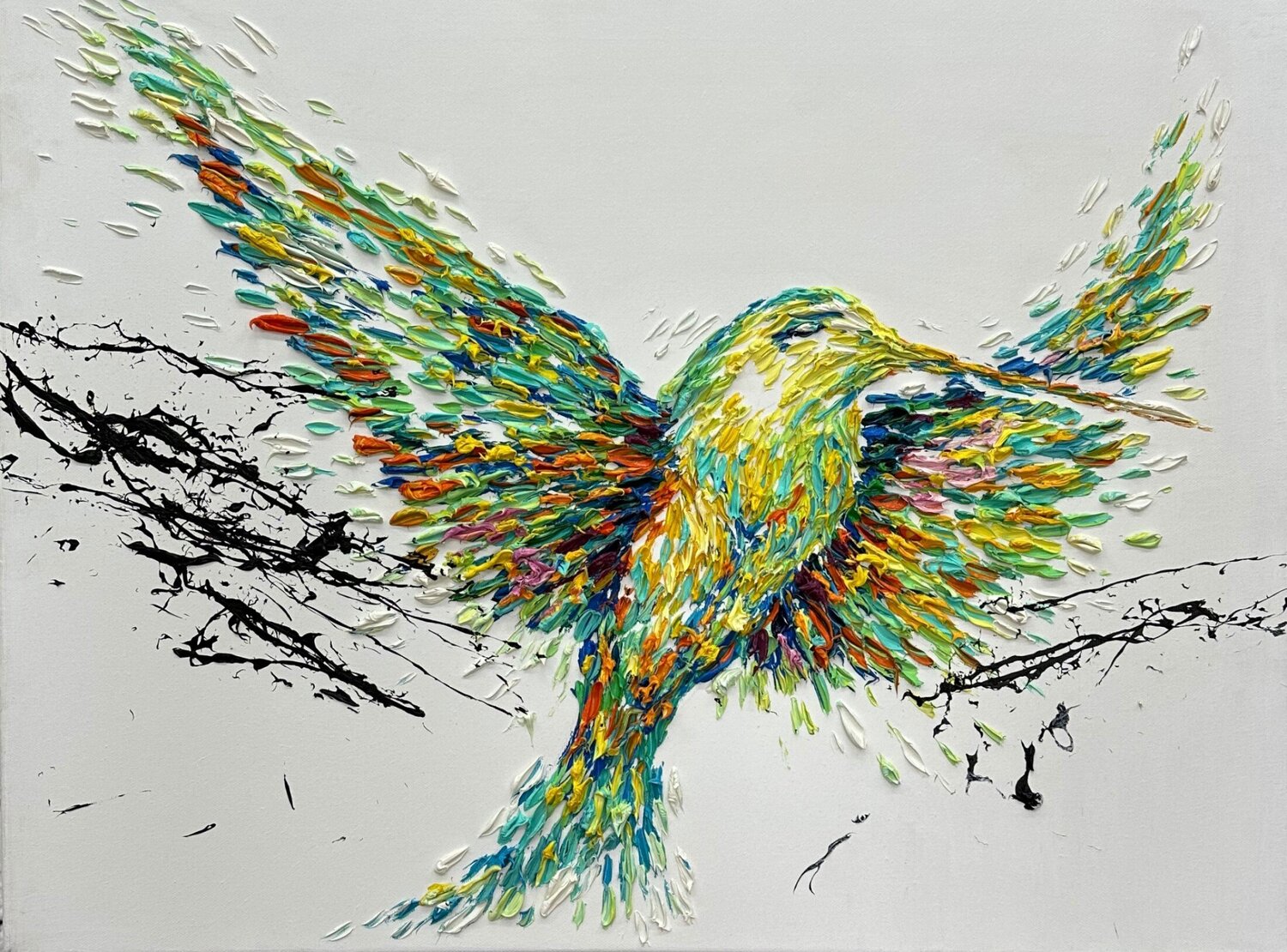 Hummingbird Flight Anna Clark Original painting for sale