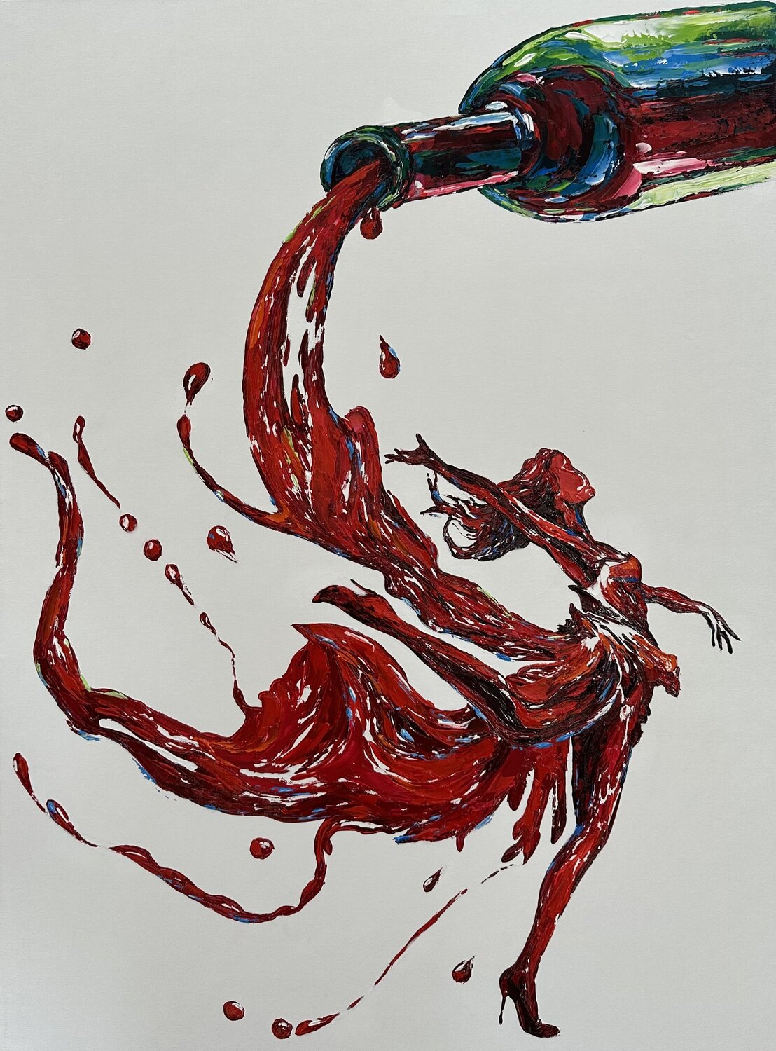 Merlot Woman Anna Clark Original painting for sale