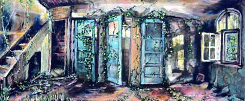 The three silent doors by Bellule Art, Painting for Sale on Select