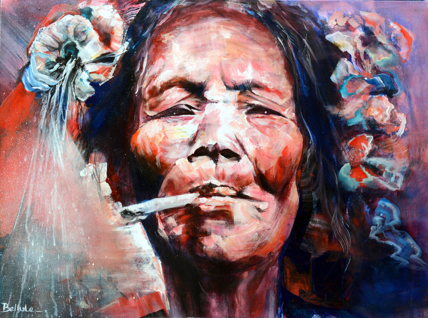 Mentawaï woman Bellule Art Original painting for sale