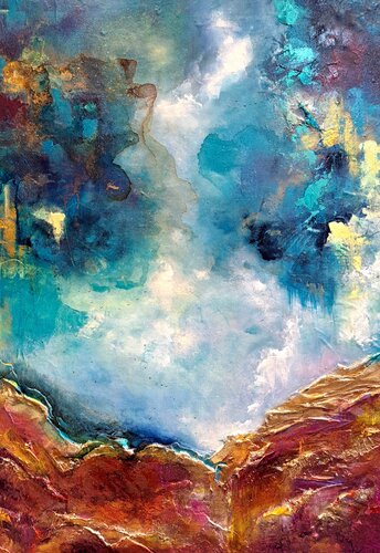 Les terres fleuries by Carole Fournier, Painting for Sale on Select