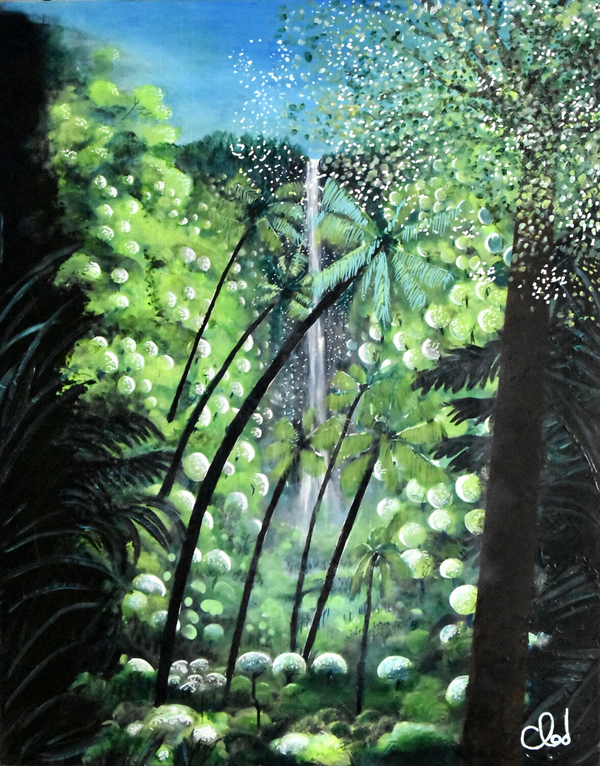 Cascade Claude de JOUVANCOURT Original painting for sale