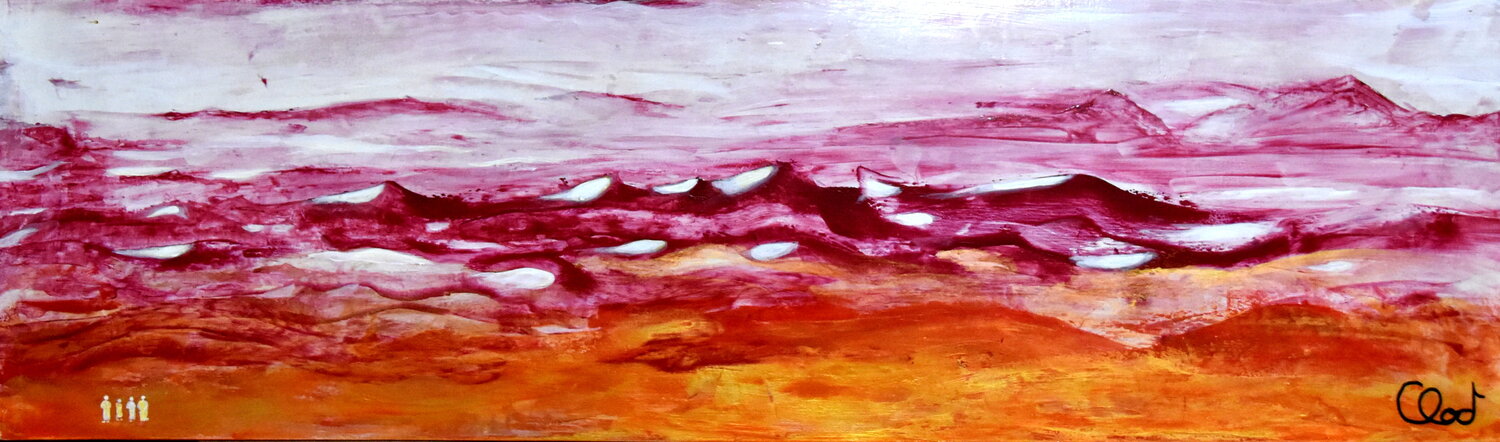 Paysage Rouge Claude de JOUVANCOURT Originalgemälde zu verkaufen