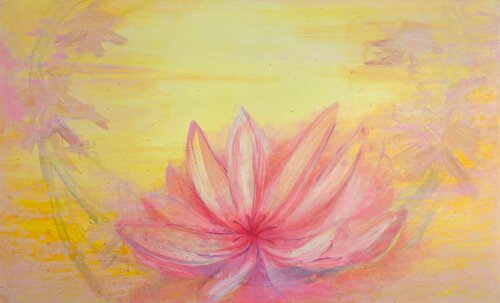 Floral auf Gelb 4 by Darko Lesjak, Painting for Sale on Select