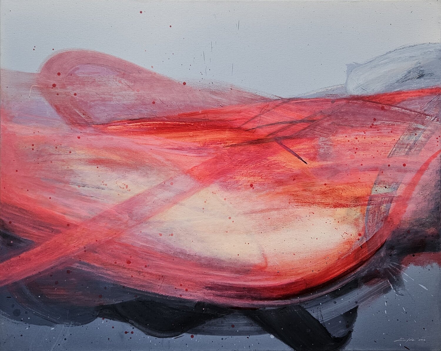 Bewegt auf Grau 4 Darko Lesjak Original painting for sale