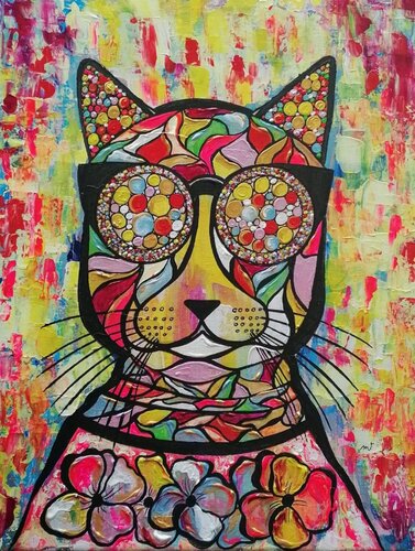 POWER CAT by Christiane Martini, Painting for Sale on Select