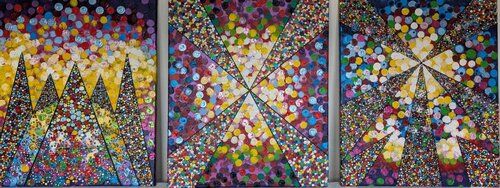 ONE POINT ONE WISH TRIPTYCHON by Christiane Martini, Painting for Sale on Select
