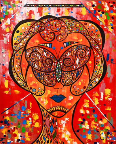 LADY BUTTERFLY / COLOURS OF NEW YORK by Christiane Martini, Painting for Sale on Select