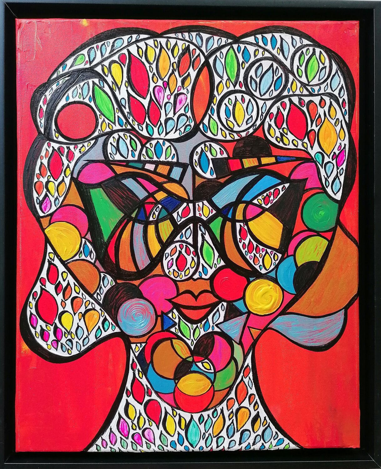 LADY NEW YORK POP Christiane Martini Original painting for sale