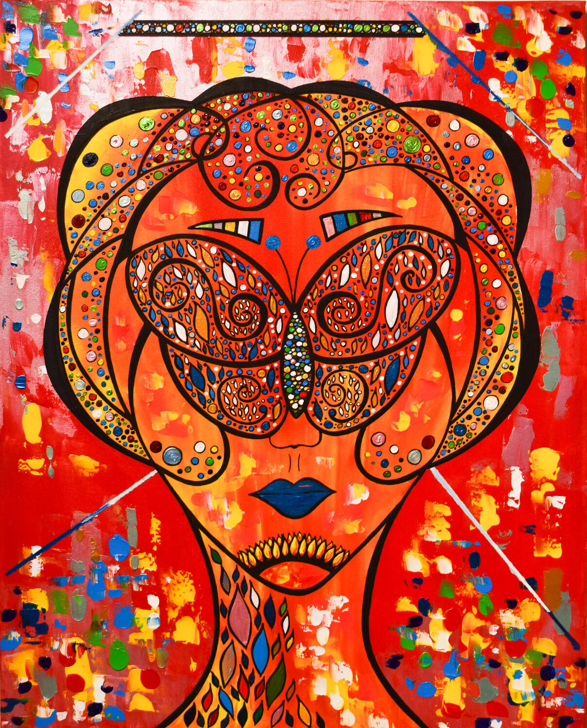LADY BUTTERFLY / COLOURS OF NEW YORK Christiane Martini Original painting for sale