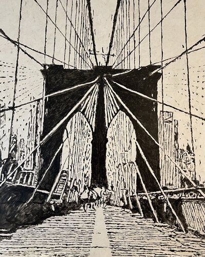 Brooklyn Bridge by Daniel Pultorak, Painting for Sale on Select