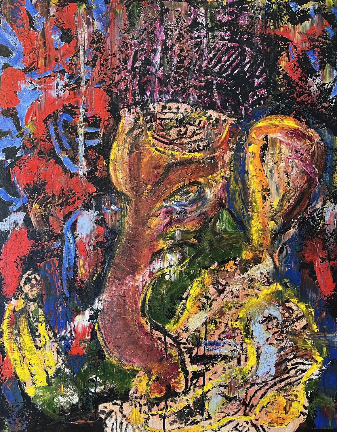 Im Schatten des goldenen Elefanten Daniel Pultorak Original painting for sale
