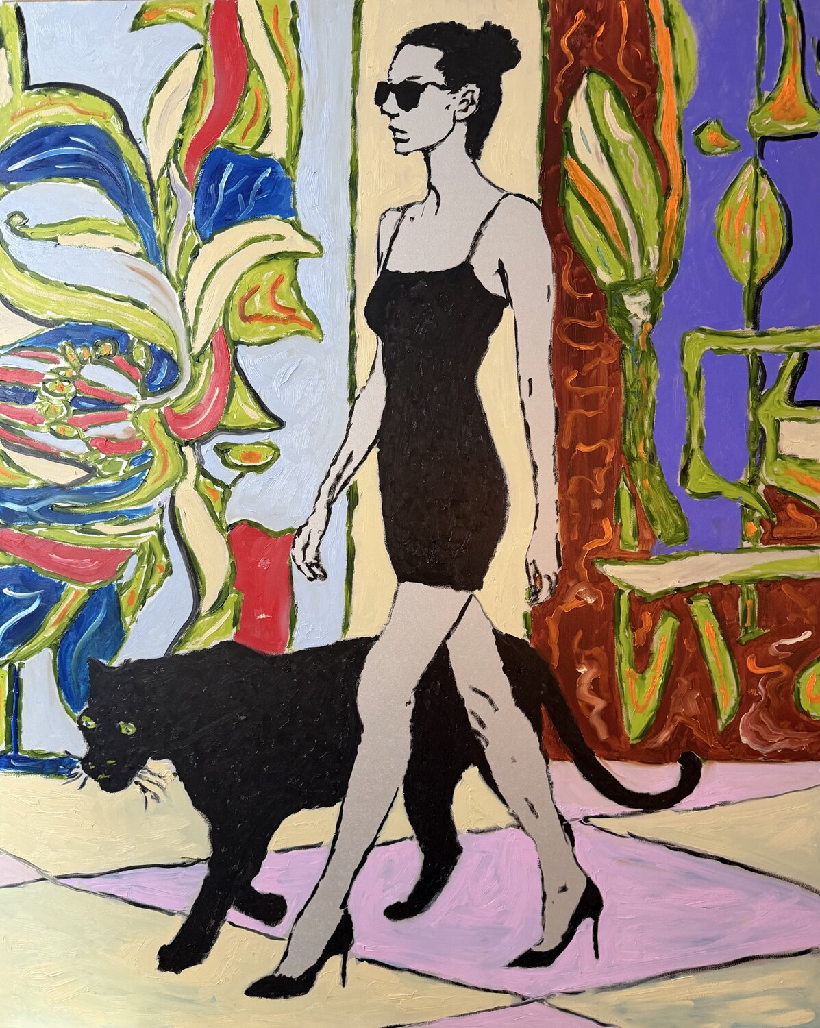 Der Schritt des Panthers Daniel Pultorak Original painting for sale