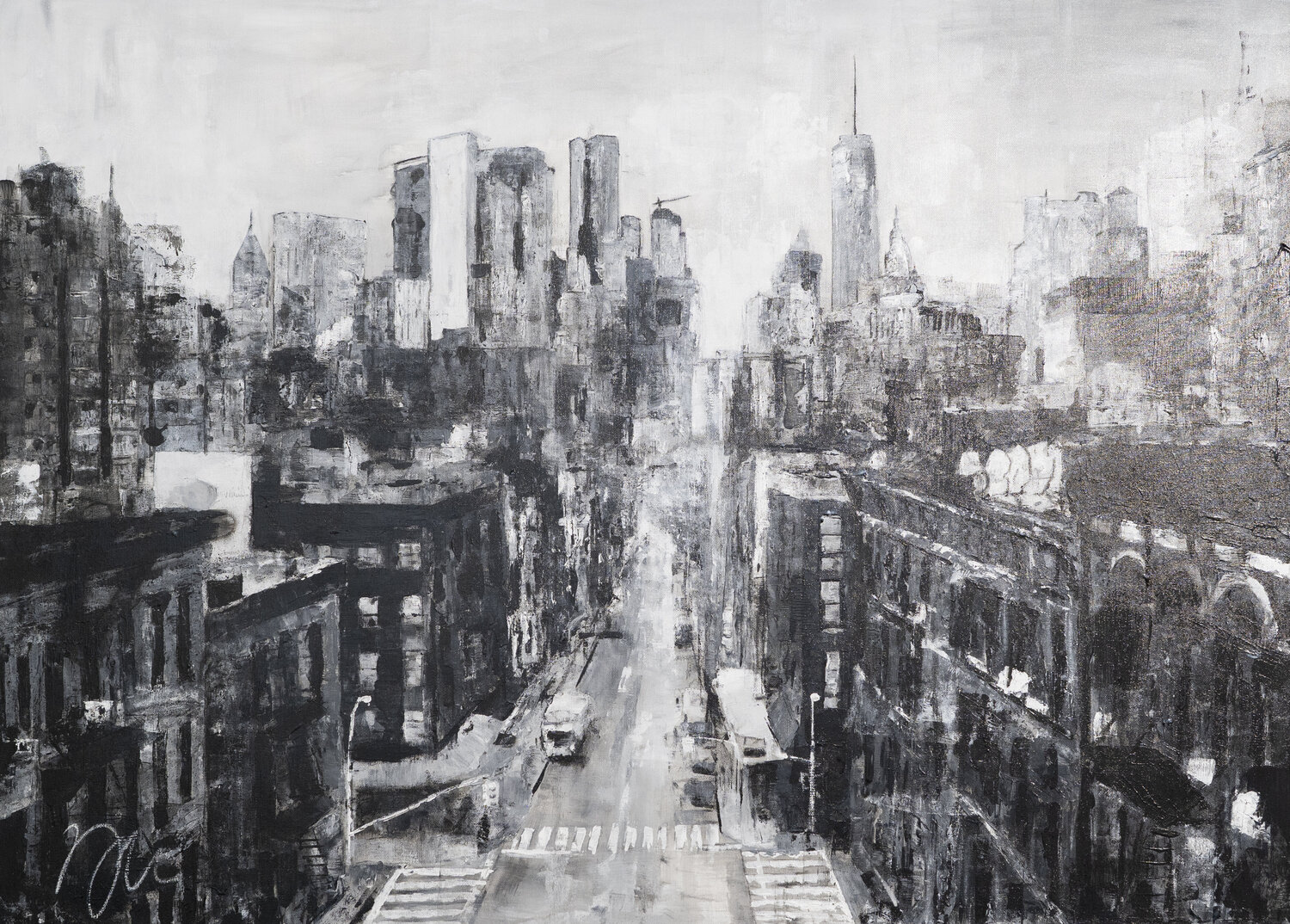 New York, city scape composition #16 Tomoya Nakano Original painting for sale