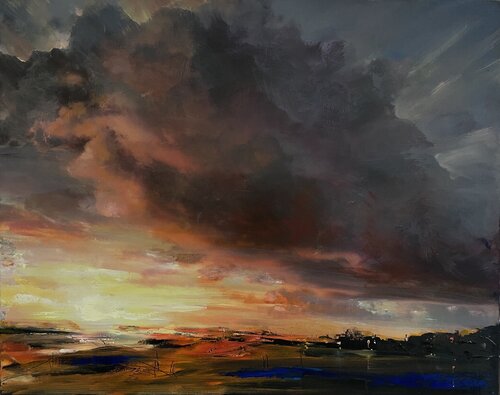 Turbulent Sky by Ewa Czarniecka, Painting for Sale on Select
