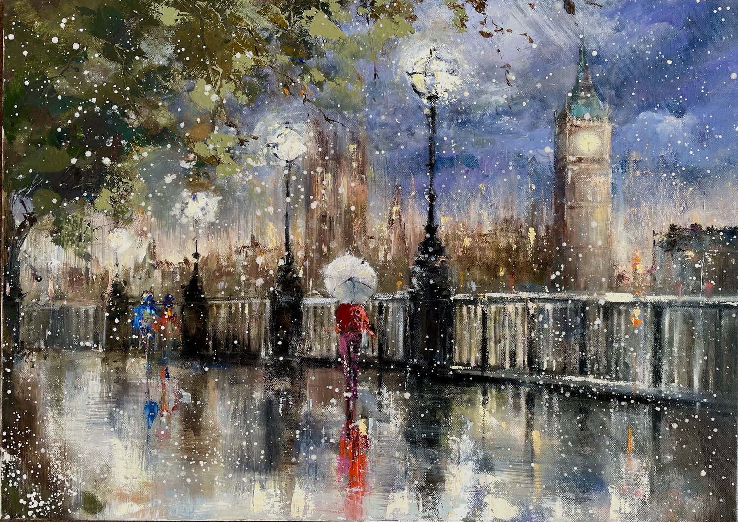 That Night In London Ewa Czarniecka Original painting for sale