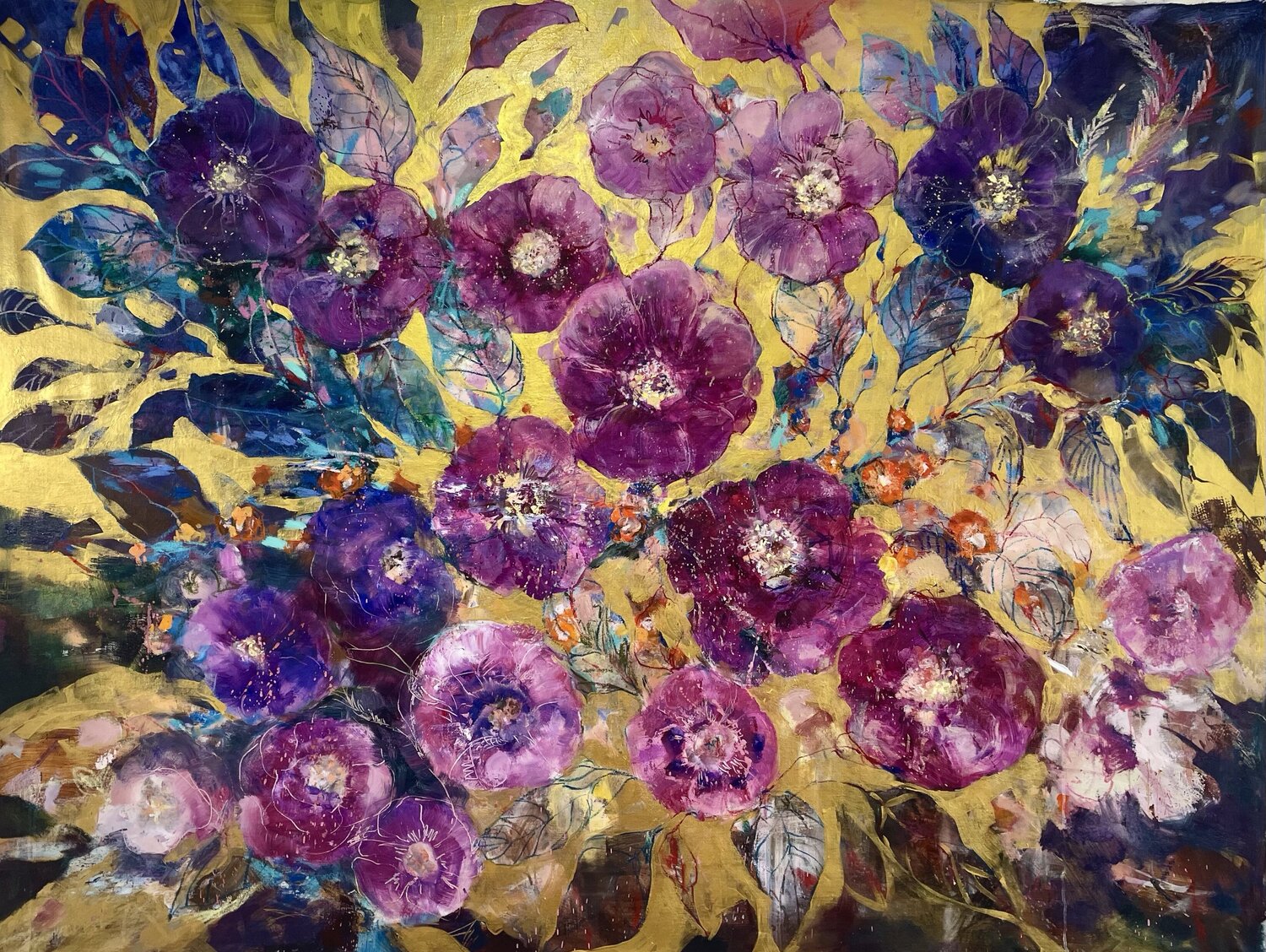 Golden Dance Ewa Czarniecka Original painting for sale